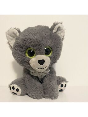 Walmart Gray Bear Plush Kid Connection Stuffed Animal Big Eyes Lovey 8”